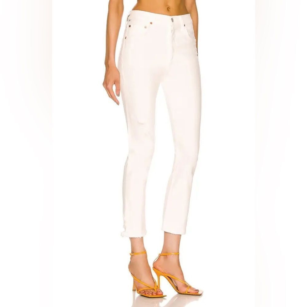 Citizens of Humanity NWT Jolene High Rise Straight Jeans in White Out Size 33